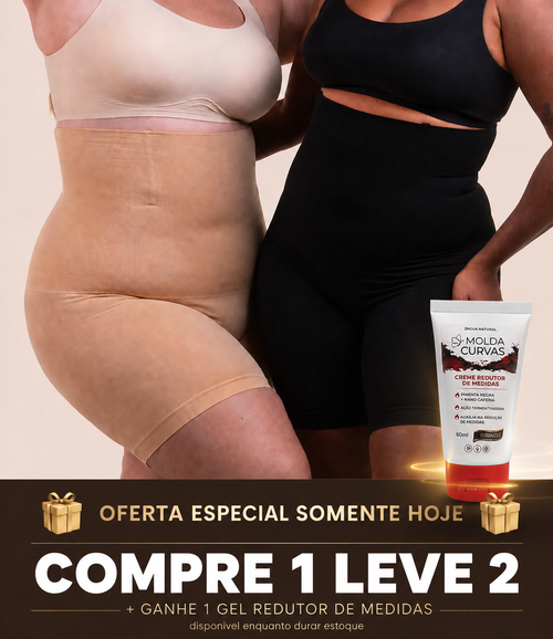 2 Slim Curve- Bermuda Modeladora Que Reduz Medidas + Brinde
